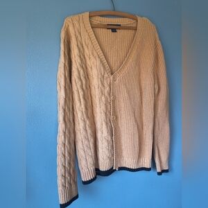 Beige Cable Knit Sweater